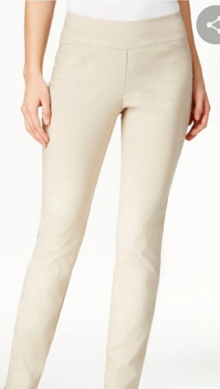 Charter Club Sand Cambridge Skinny Pants 16 NWOT